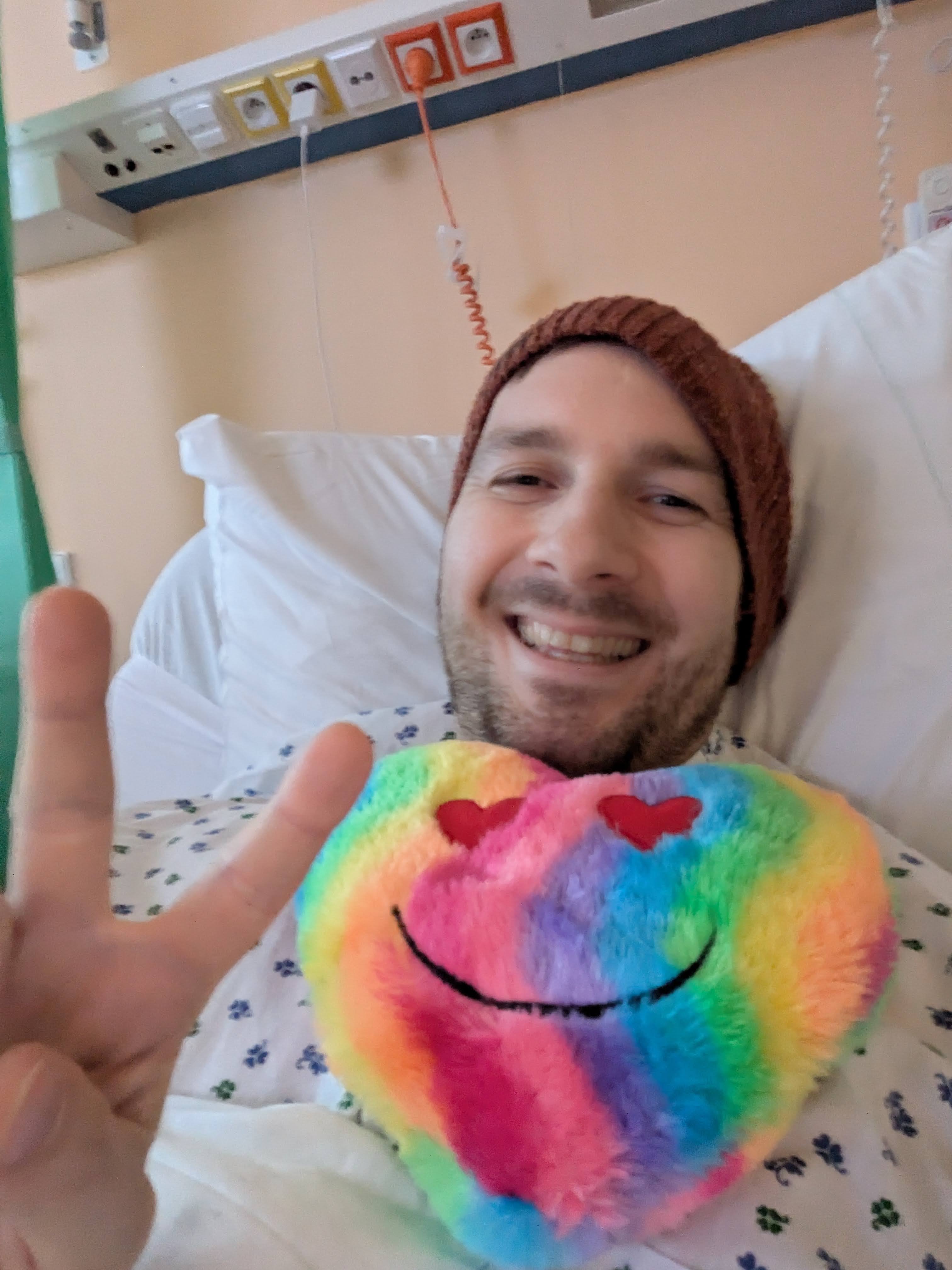 Patrik recovering in the hospital